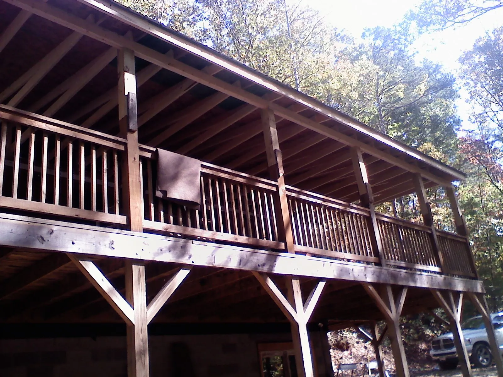 Timber framing under a new elevated porch and deck — Roof Leak Repair in Menomonee Falls by Roofing Brothers